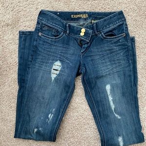 Express jeans with distress